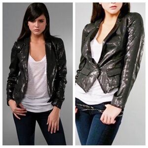 Free People Black Sequins Blazer